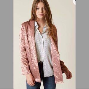 #1731 Free People Silky Jaquard Blazer Jacket Medium